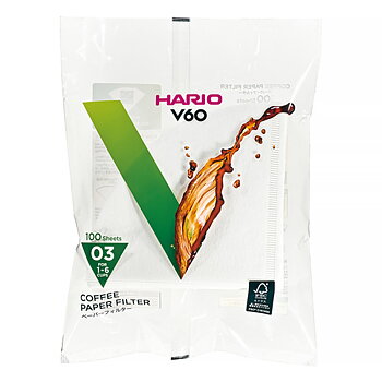 Hario - V60 03 - Stora vita japanska pappersfilter till 2-3kopp, Chemex 6-8 och Clever Dripper Large