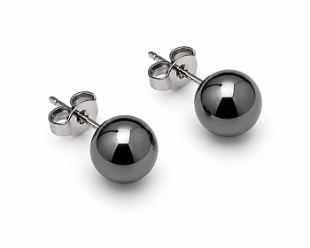 Earrings  Rund Hematite Stud 