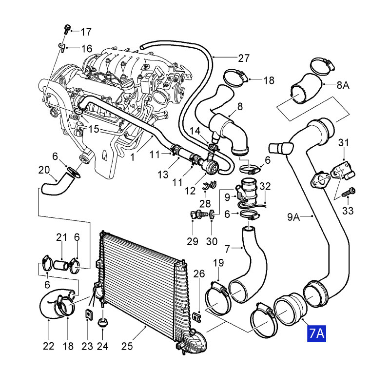 Hose I/C > delivery pipe B308E 00-03