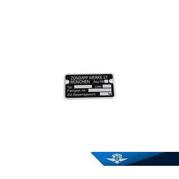 Data plate for frame 196-