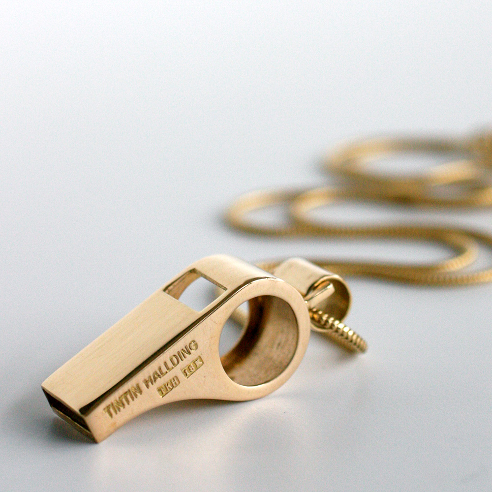 Whistle blower - 18 kt gold pendant - 3