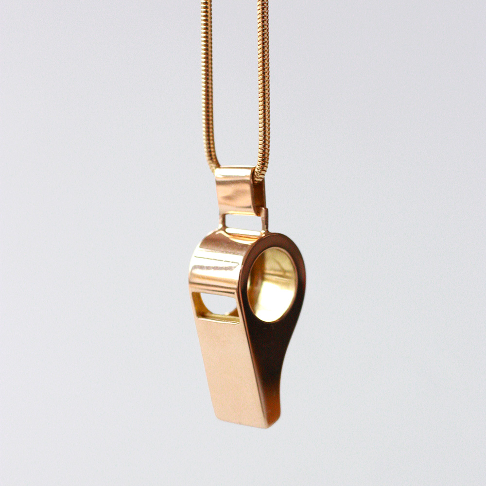 Whistle blower - 18 kt gold pendant