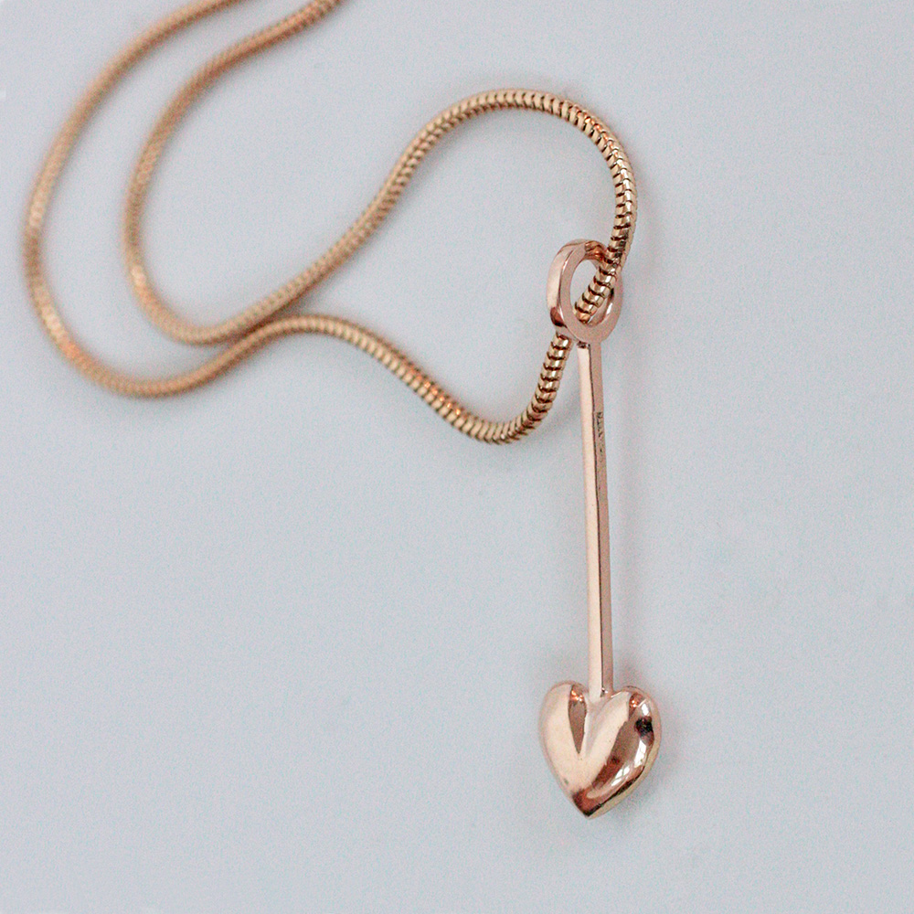 Kompass - massive 18 kt gold heart - 4