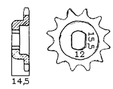Kædehjul, Forreste cupped Sachs 50/3 LS. 12 tænder - 4