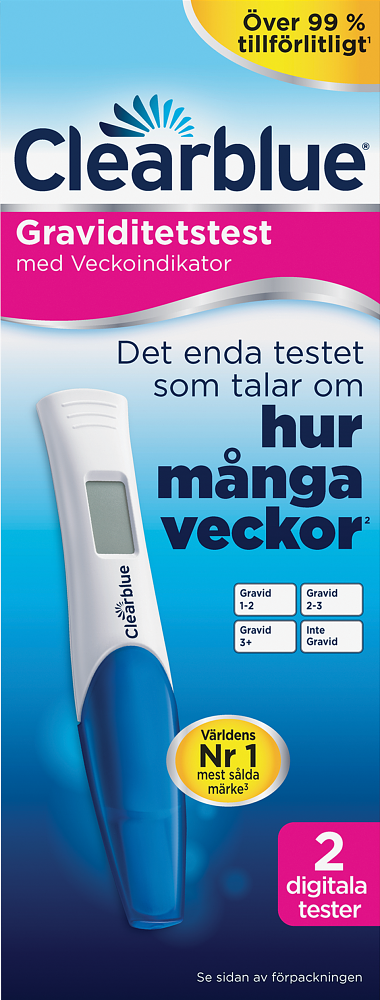2-pack Clearblue Digitalt Graviditetstest med Veckoindikator