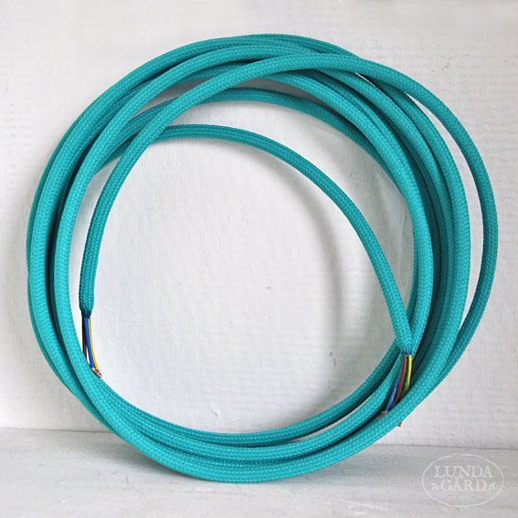 Textile cable turquoise - 0,5 m - 3 x 0,75mm²