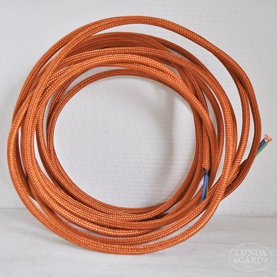 Textile cable copper colored - 0.5 m - 3 x 0.75mm²
