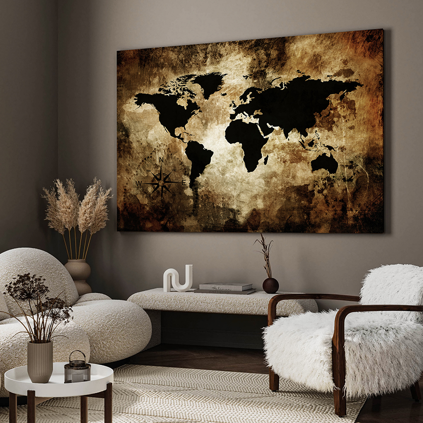 Hoorzitting uitbreiden rustig aan Canvas Schilderij - The world map - | Canvasbutik.nl