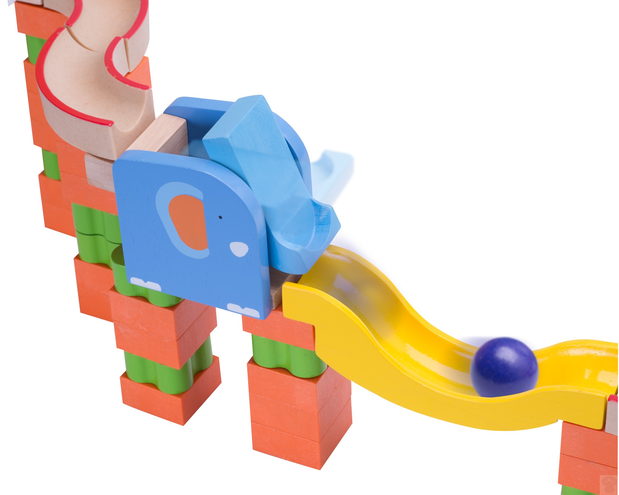 Klassisk kulbana av trä med safaritema träleksak för barn