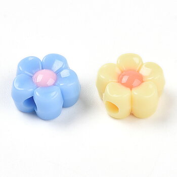 Akrylpärla blomma 12 mm pastellmix 20 st