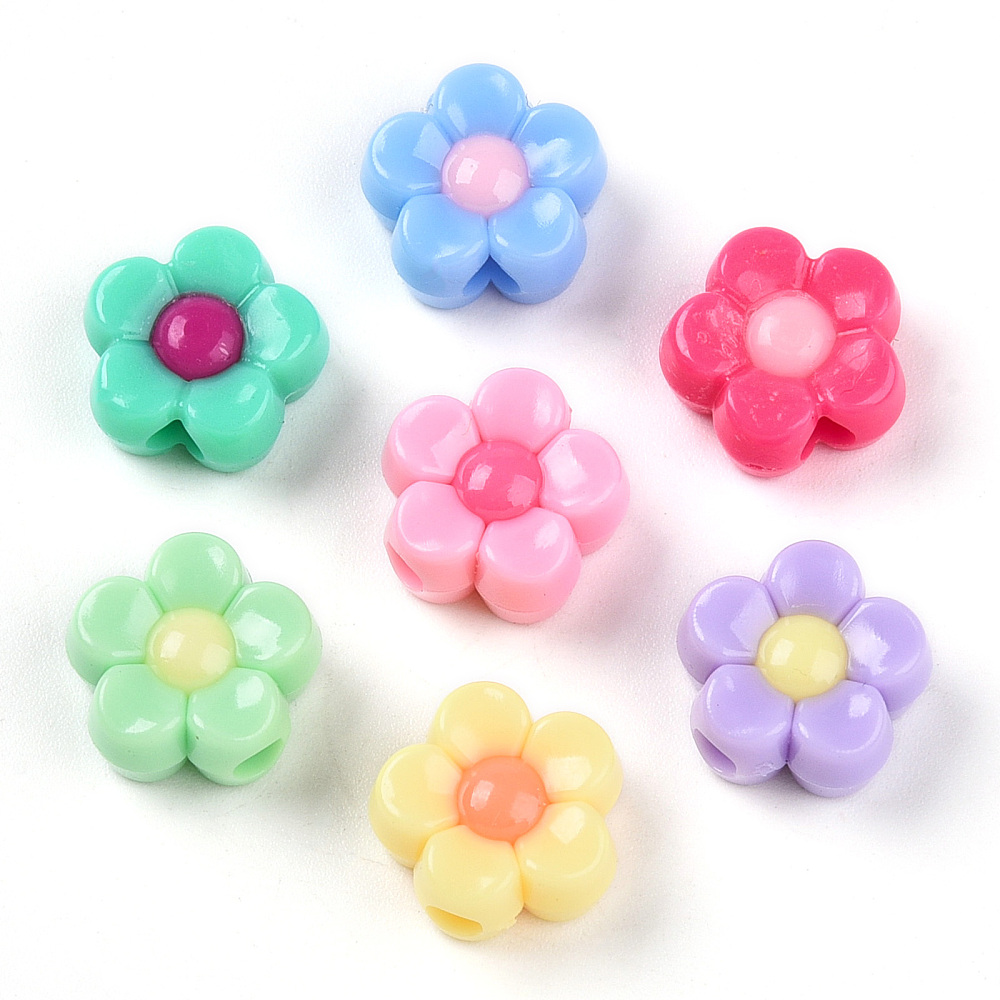 Akrylpärla blomma 12 mm pastellmix 20 st