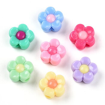 Akrylpärla blomma 12 mm pastellmix 20 st