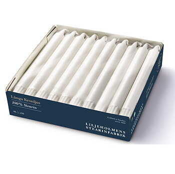 Långa Kronljus 30-p Vit