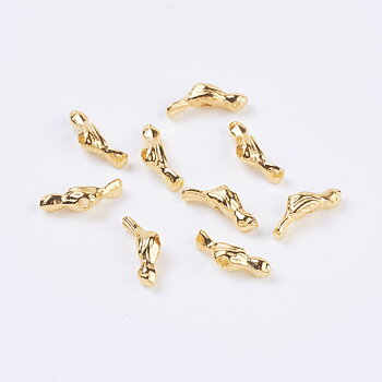 Guldfärgade fågelpärlor 11 mm, 30 st