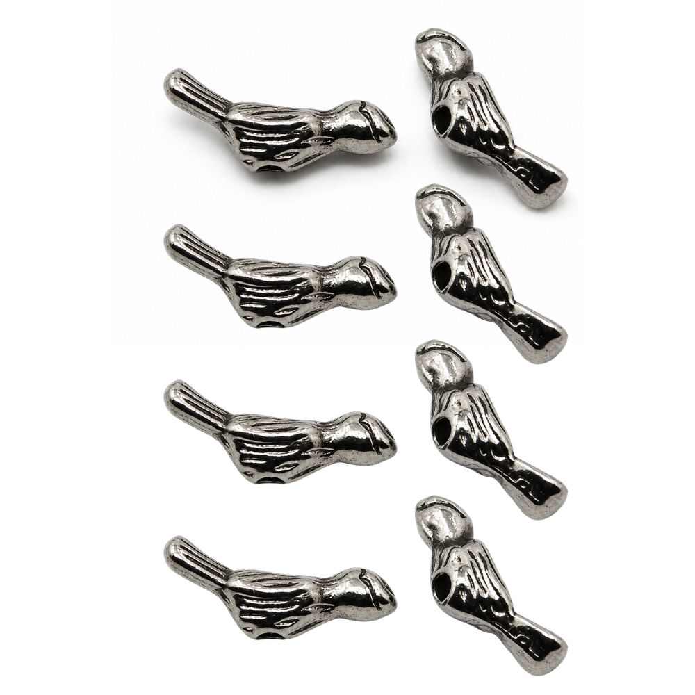 Metallpärla fågel 11 mm svartoxid 30 st - 2