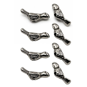 Metallpärla fågel 11 mm svartoxid 30 st