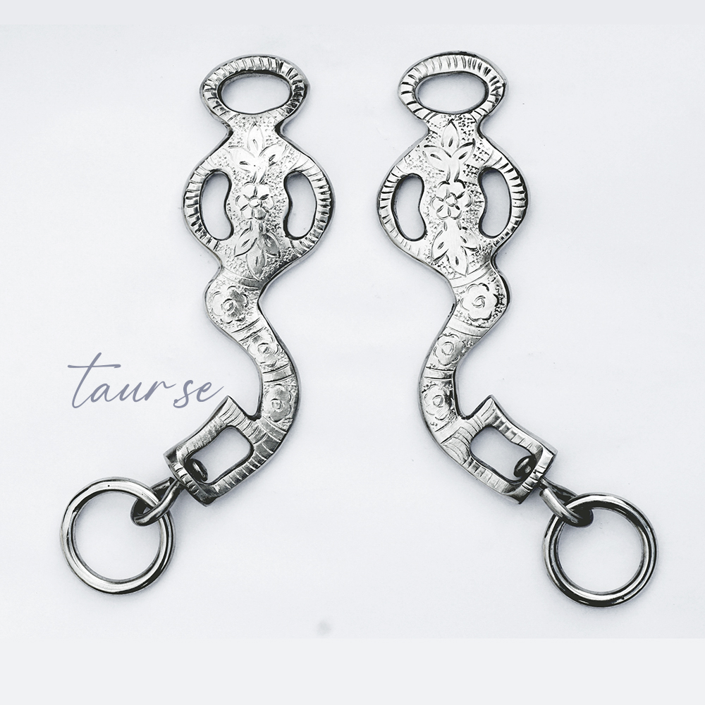 Hackamore shanks - Baroque, silver
