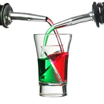Twister shots 5-pack skruvade shotglas med två olika sektioner