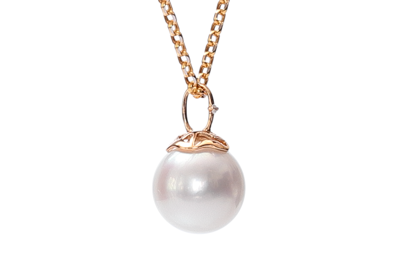 Großer Südseeperlen-Anhänger in Gold und Diamant - 3