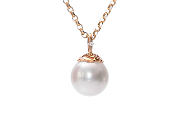 Großer Südseeperlen-Anhänger in Gold und Diamant