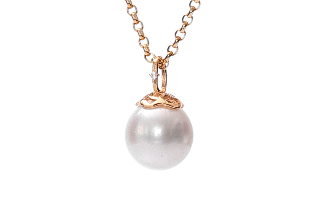 Großer Südseeperlen-Anhänger in Gold und Diamant - 2