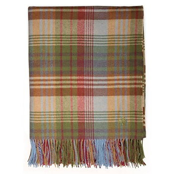 Mulberry Ancient Tartan Lambs Wool Throw /Ullpläd - I lager