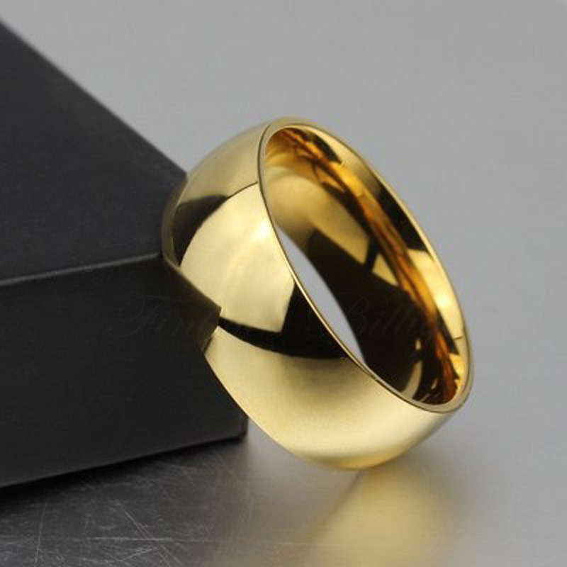 Ring - Titanium Glat 18K forgyldt - Klassisk Alliance Guld - 3
