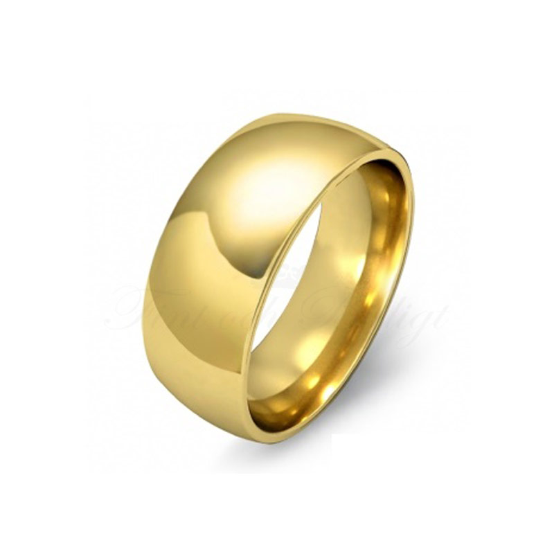 Ring - Titanium Glat 18K forgyldt - Klassisk Alliance Guld - 2