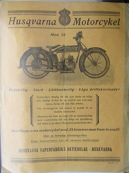 1928 Husqvarna  Mod. 25 broschyr