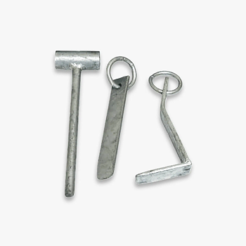 Set of rock wedges and a hammer