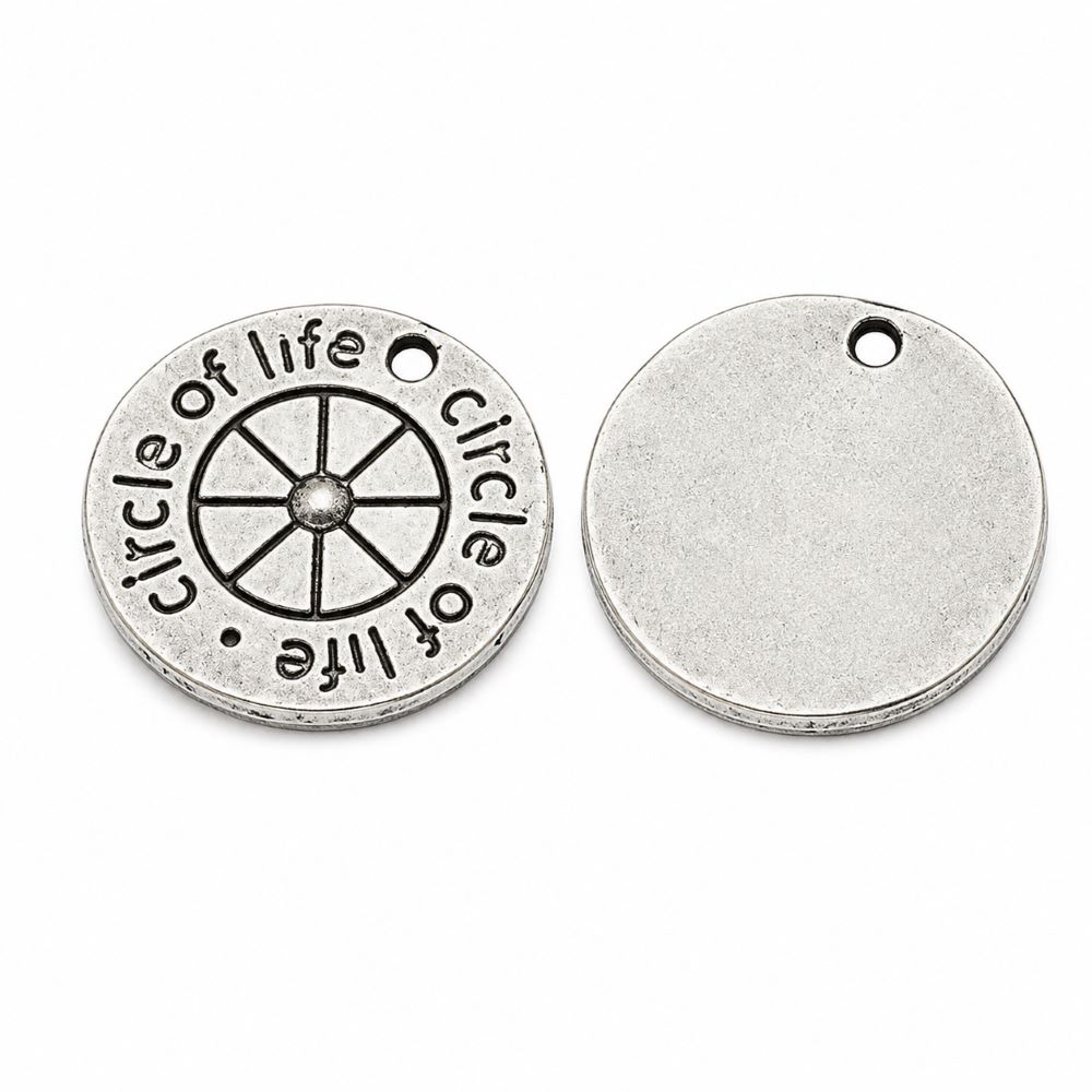 Circle of Life-berlock 15 mm silverfärgad 10 st