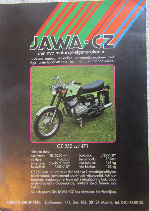 1975 Jawa 350 typ 634-5 CZ 250 typ 471 broschyr - 2
