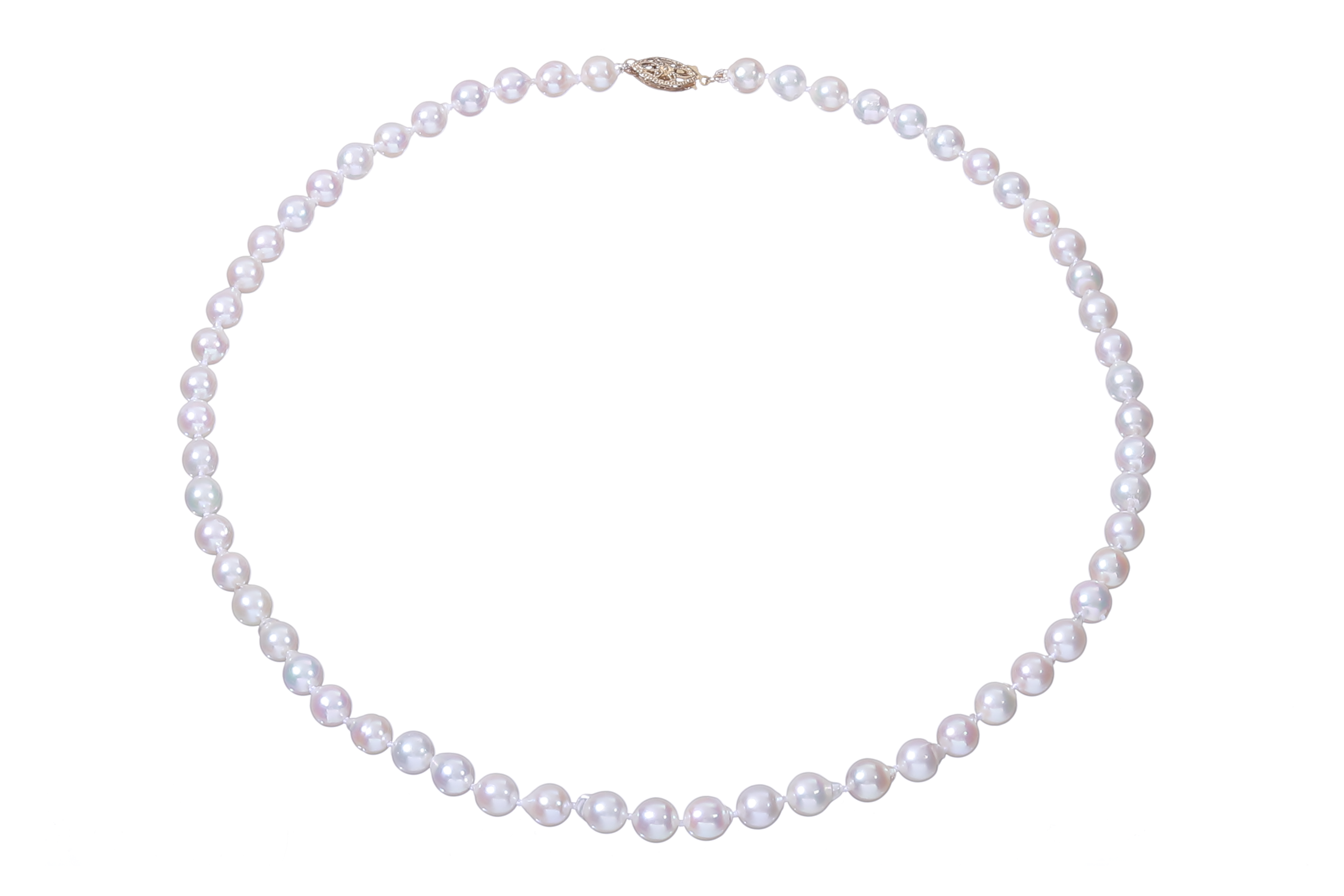 Halskette aus Akoya-Zuchtperlen in Standardqualität mit Goldverschluss 6-6.5mm - 3