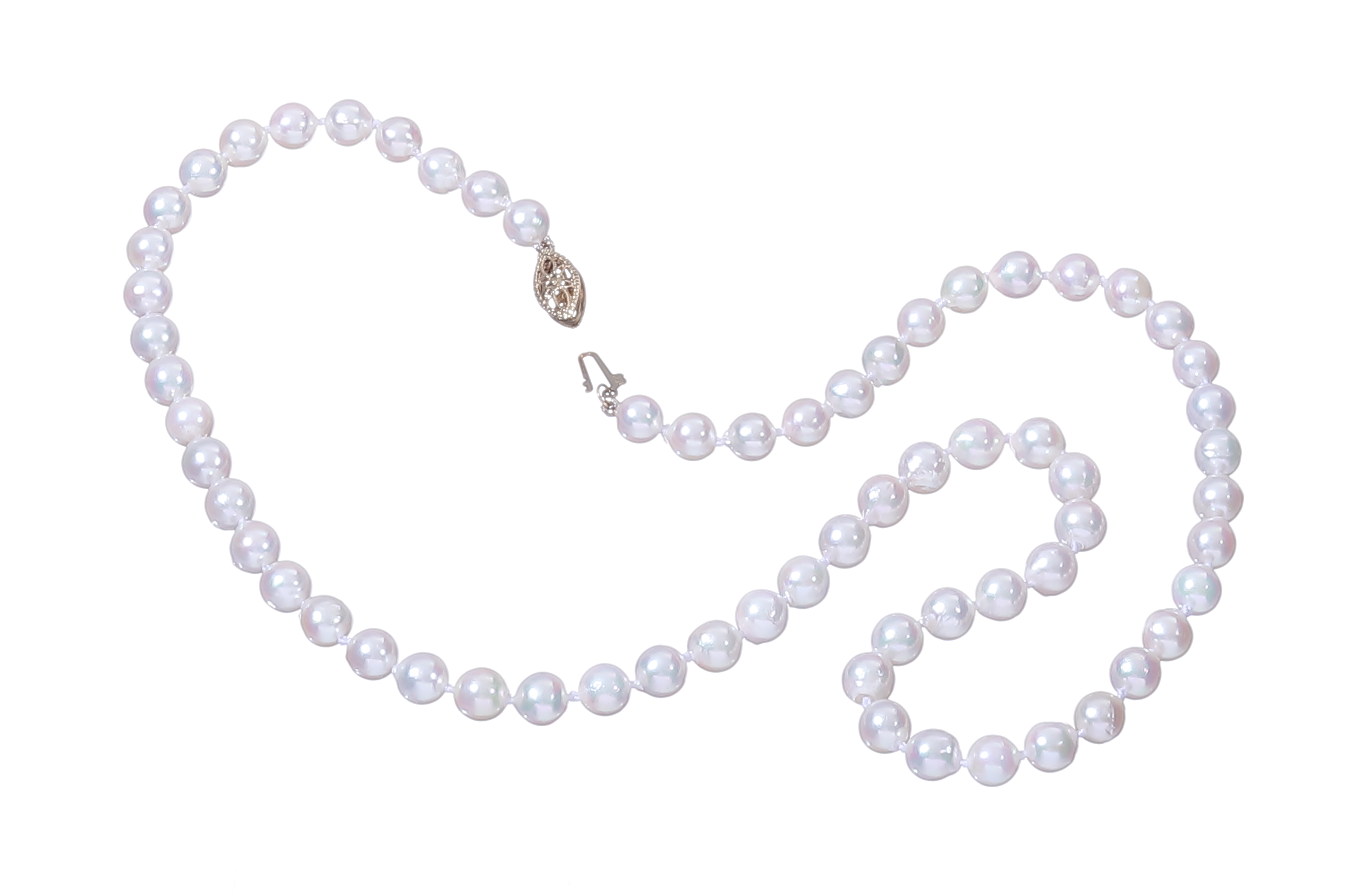 Halskette aus Akoya-Perlen in Standardqualität mit Goldverschlüssen 5–5.5 mm - 3