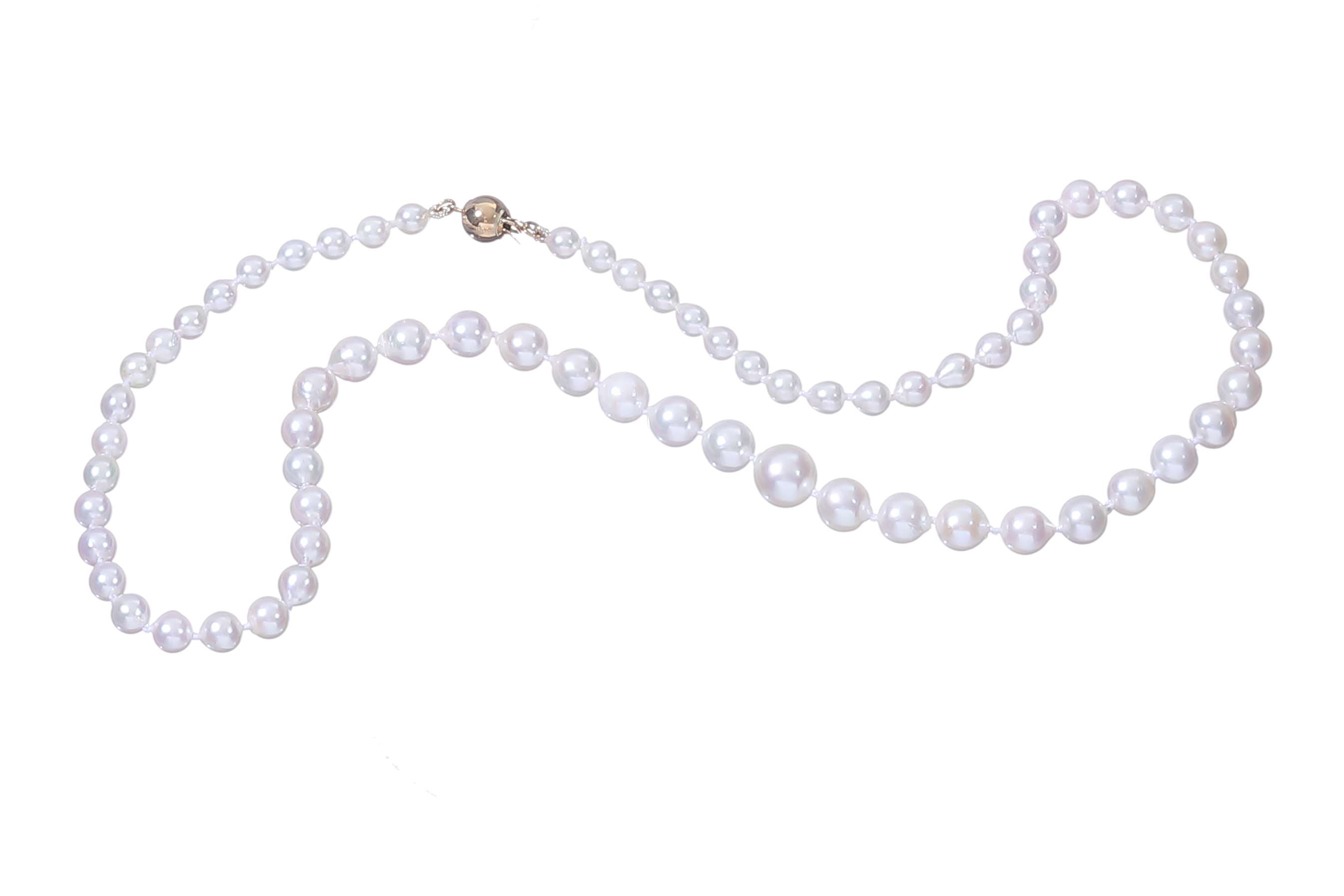 Halskette aus Akoya-Zuchtperlen in Standardqualität mit Goldverschluss 4–8 mm - 3