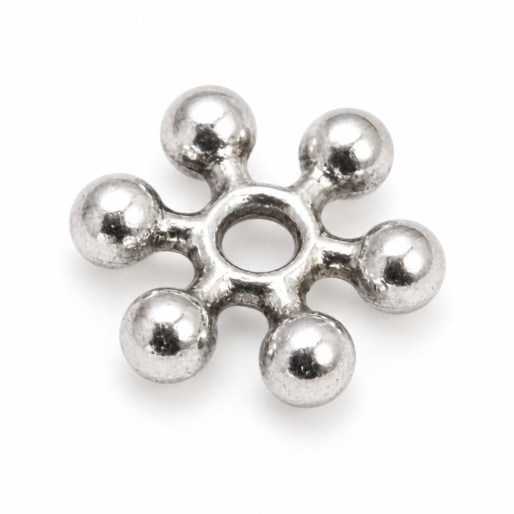 Snöflinga mellanpärla 7 mm silverfärgad 50 st