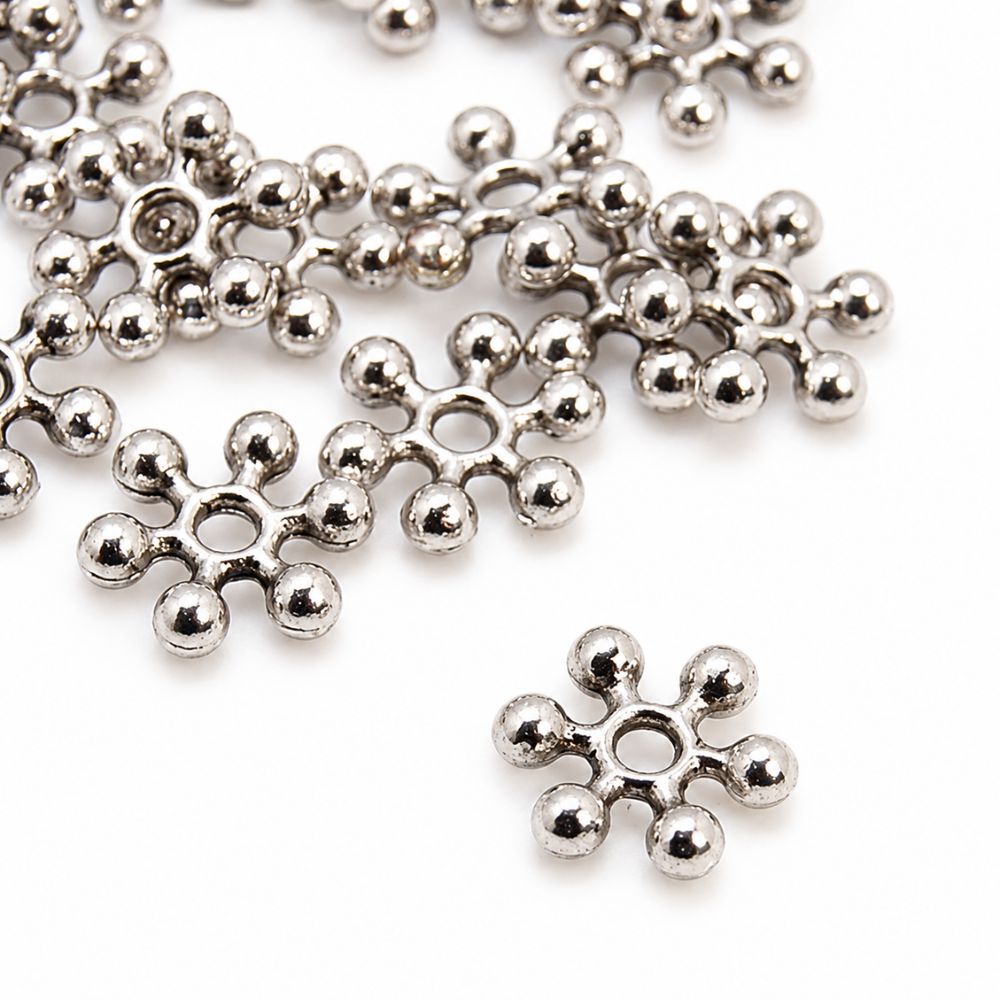 Snöflinga mellanpärla 7 mm silverfärgad 50 st - 2