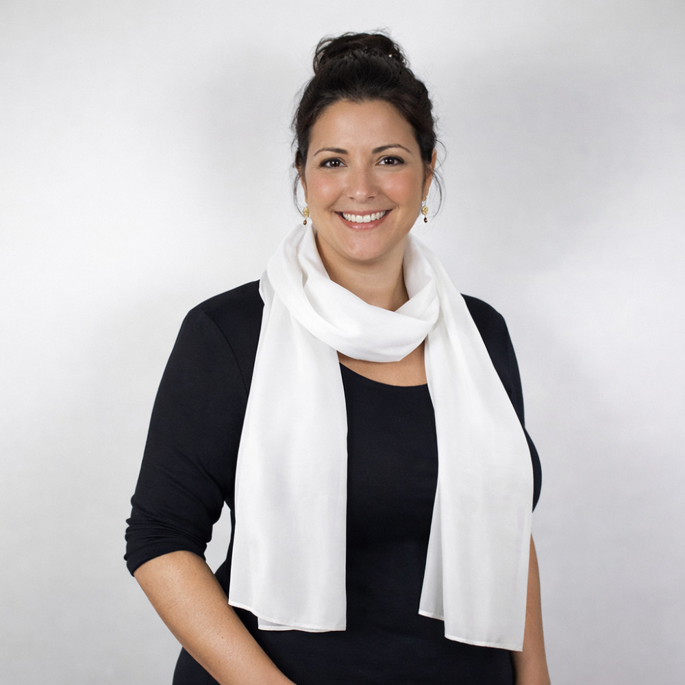 Vit Sidenscarf Isa