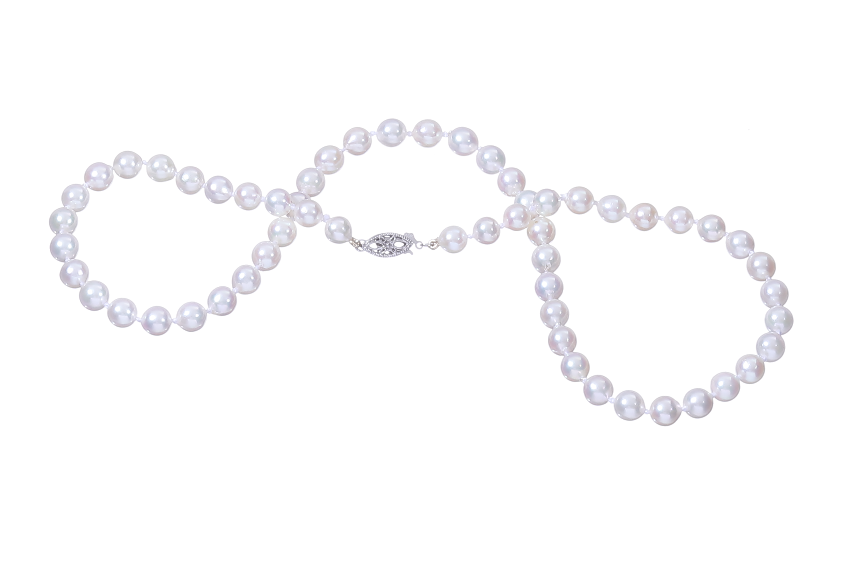 Halskette aus Akoya-Zuchtperlen in Standardqualität mit Verschluss aus Weißgold 6–6.5 mm - 3