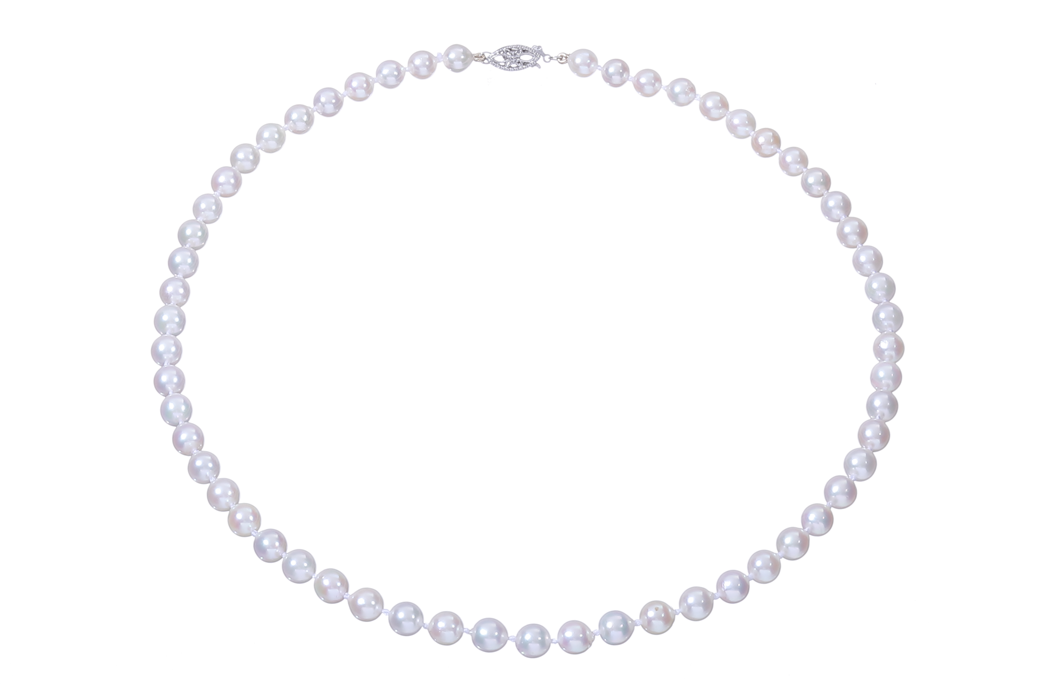 Halskette aus Akoya-Zuchtperlen in Standardqualität mit Verschluss aus Weißgold 6–6.5 mm - 2
