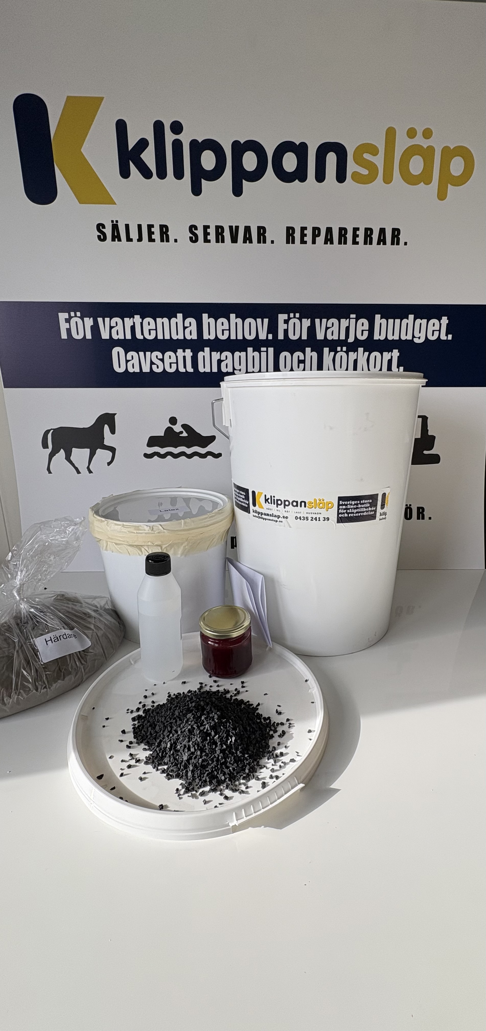 Gummigolv lagningssats stor 1 m2