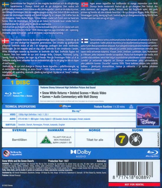 Snövit Och De Sju Dvärgarna (Blu-ray) - 2
