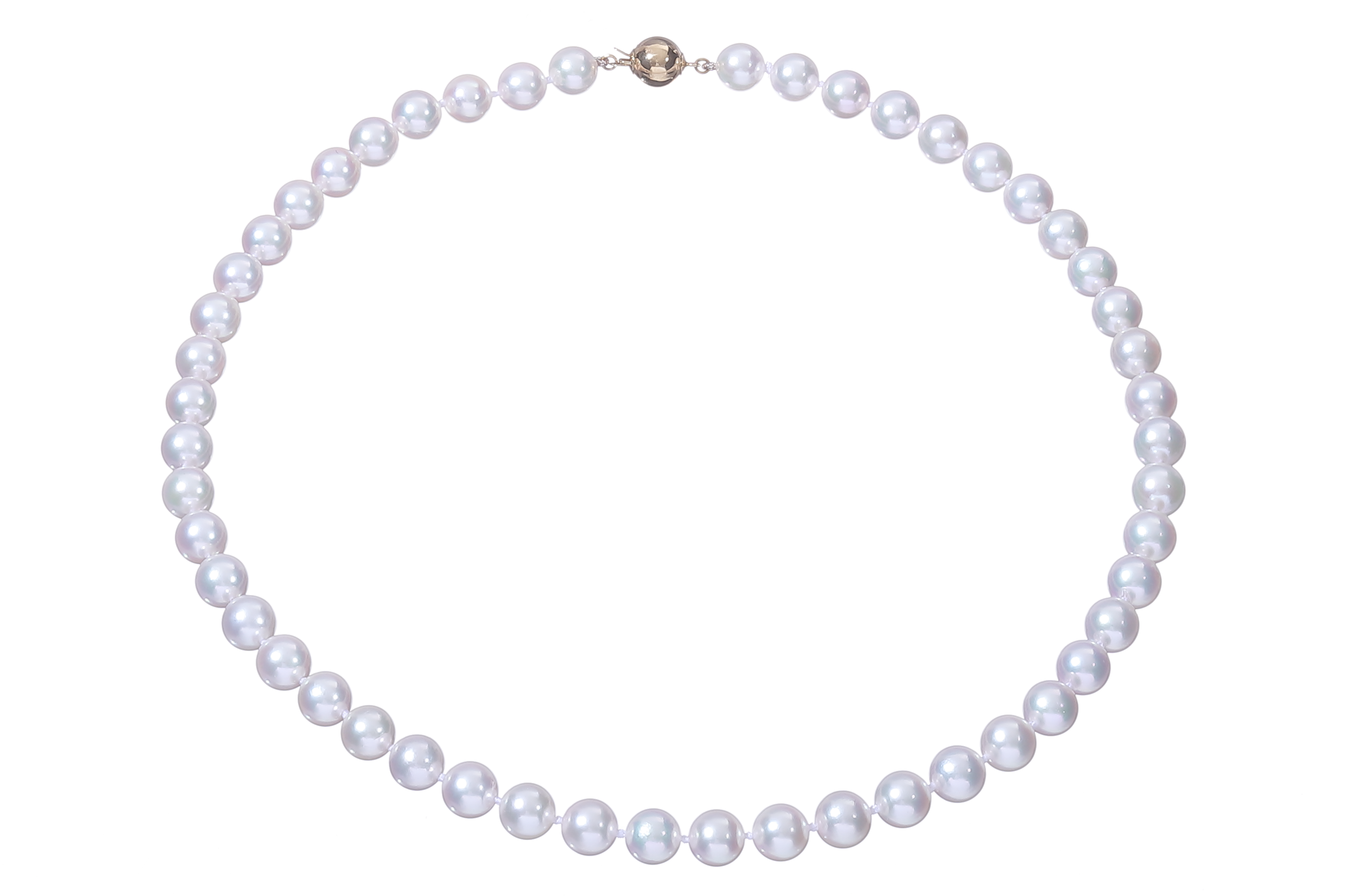 Halskette aus Akoya-Zuchtperlen in AAA-Qualität mit Goldverschluss 7.5–8 mm - 4