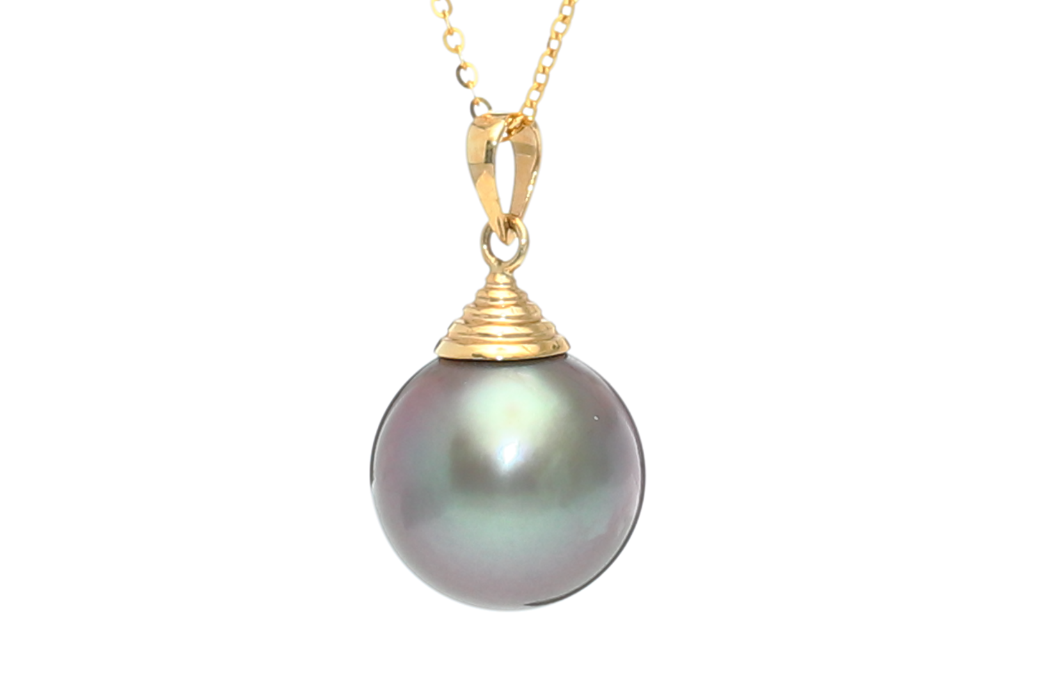 Perlenanhänger-Tahiti in Gold 11–12 mm - 2