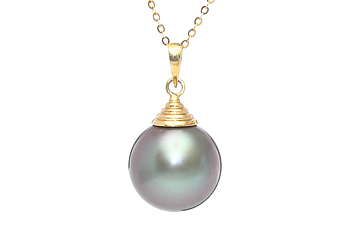Perlenanhänger-Tahiti in Gold 11–12 mm