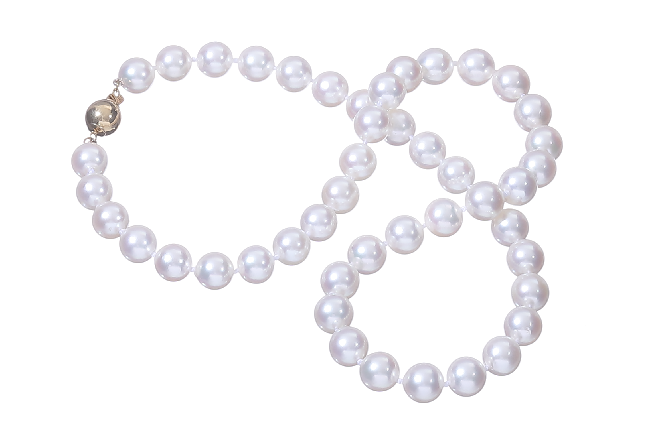 Halskette aus Zuchtperlen-Akoya in AAA-Qualität mit Goldverschluss 8–8.5 mm - 4