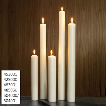 Altarljus 45x300 mm med borrat hål 10x40mm