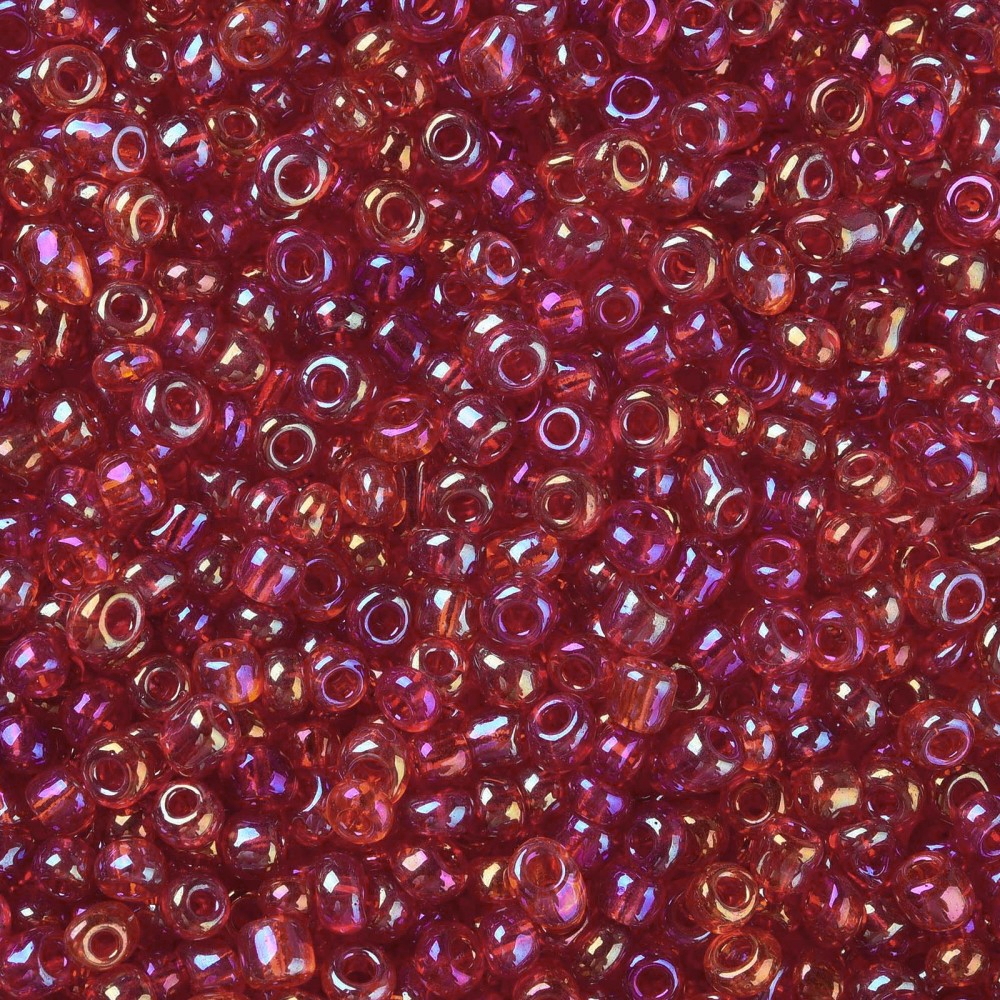 Seedbeads 8/0 röd med pärlglans - 2