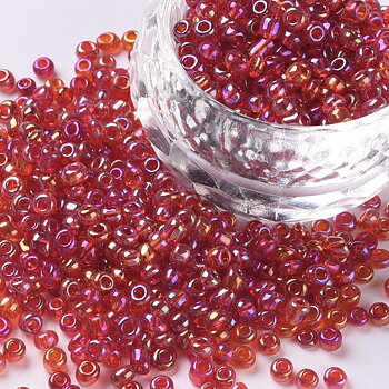 Seedbeads 8/0 röd med pärlglans