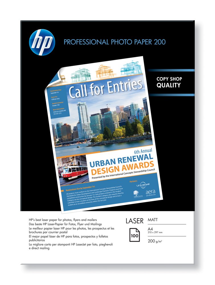 HP laserphotopaper, matt 100 ark
